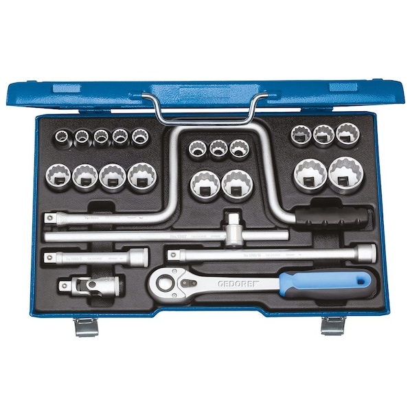 1/2" Drive Socket Set, Metric, 25 pcs